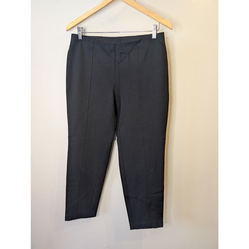J.Jill Black Slim Leg Pull-On Pants Stretch Elastic Waist Medium Petite Office
